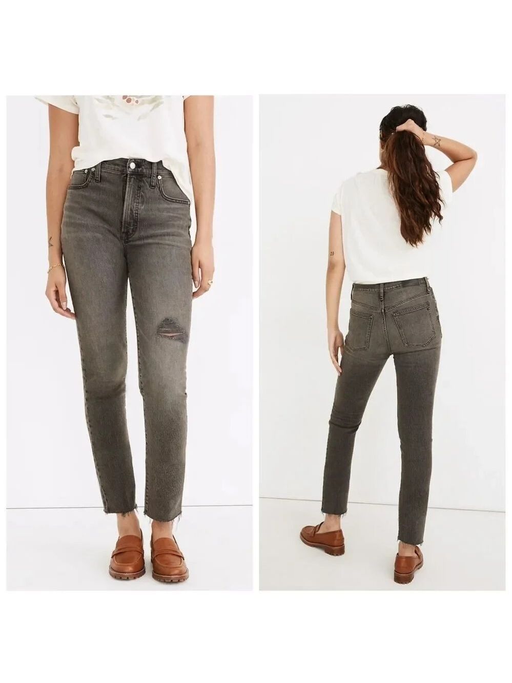 Madewell The Perfect Vintage Jean in Cosner Wash: Knee-Rip Edition